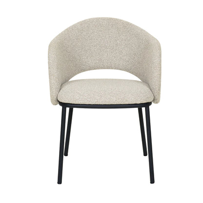 Fieldstone | Clay Grey Coastal Modern Dining Chairs With Arms | Black