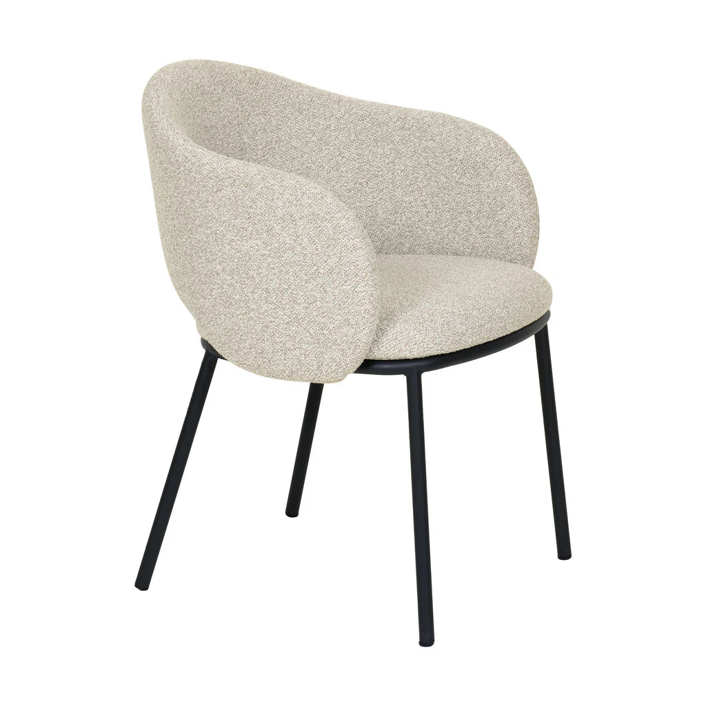 Fieldstone | Clay Grey Coastal Modern Dining Chairs With Arms | Black