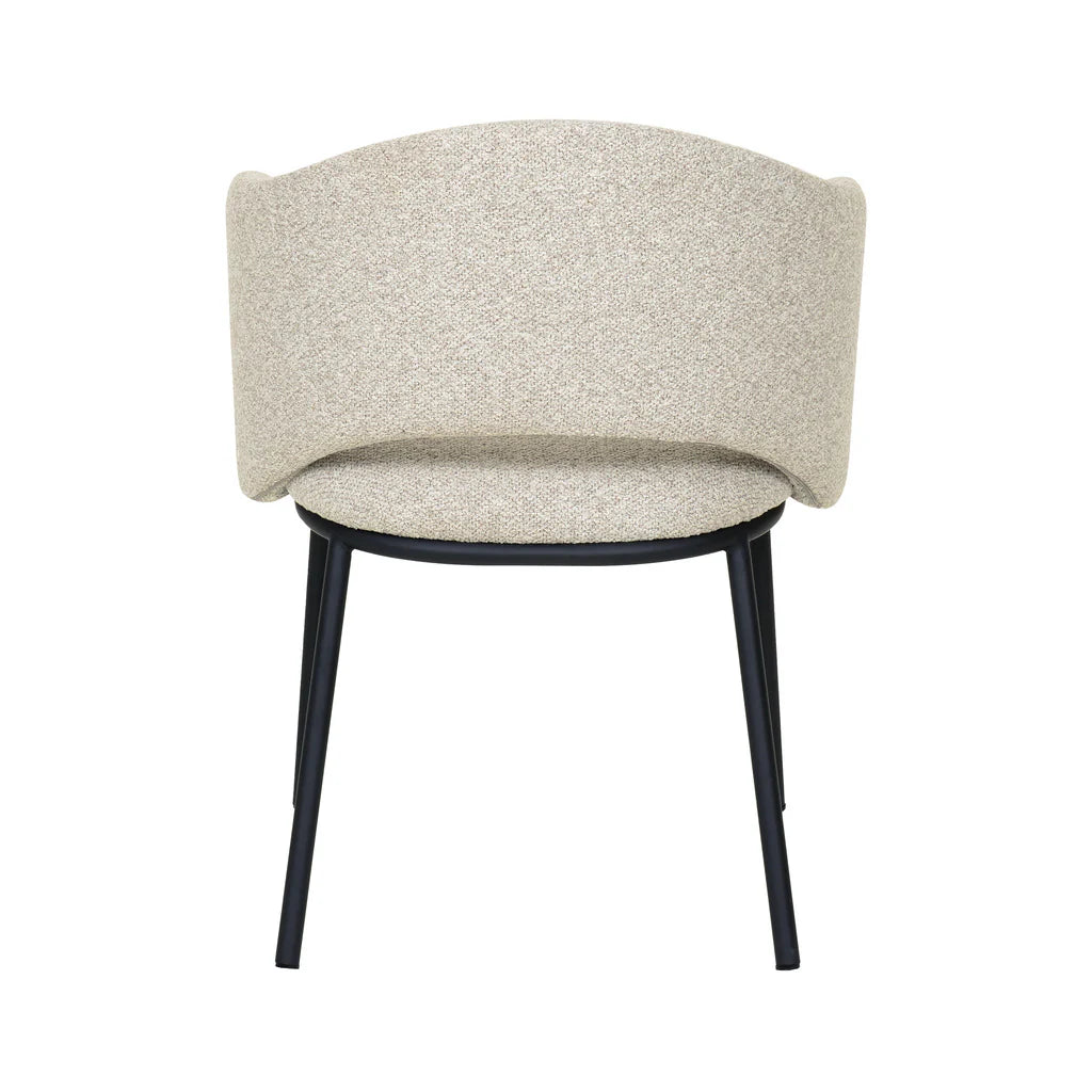 Fieldstone | Clay Grey Coastal Modern Dining Chairs With Arms | Black