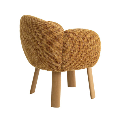 Fieldstone | Modern Coastal Honeycomb Ochre White Upholstered Dining Chairs With Arms | Ochre
