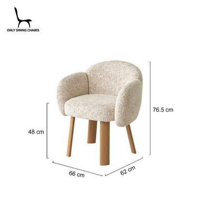 Fieldstone | Modern Coastal Honeycomb Ochre White Upholstered Dining Chairs With Arms | White