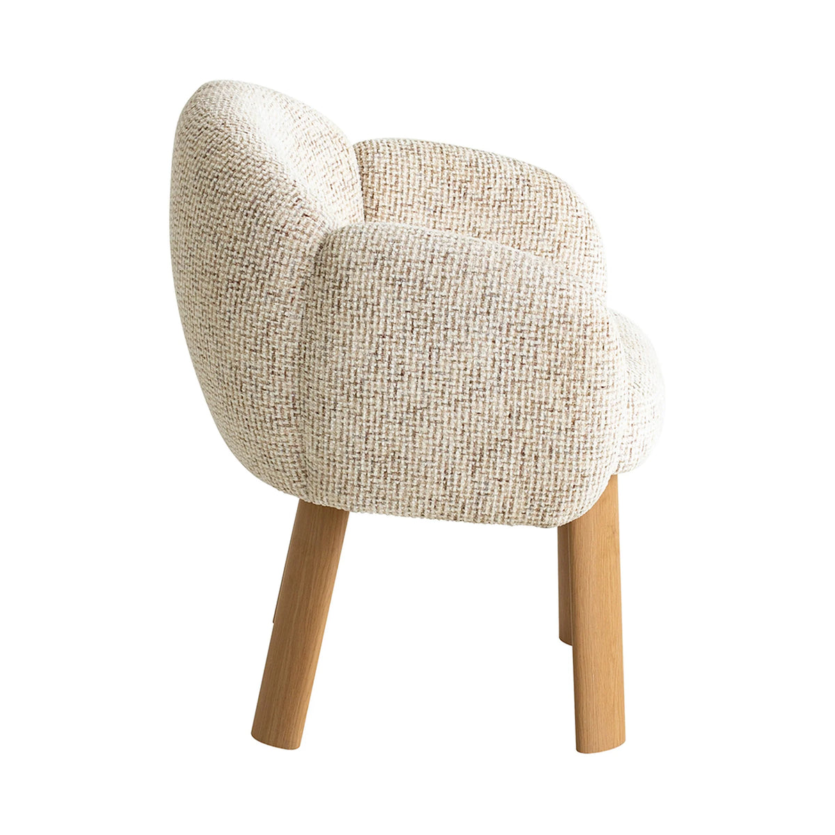 Fieldstone | Modern Coastal Honeycomb Ochre White Upholstered Dining Chairs With Arms