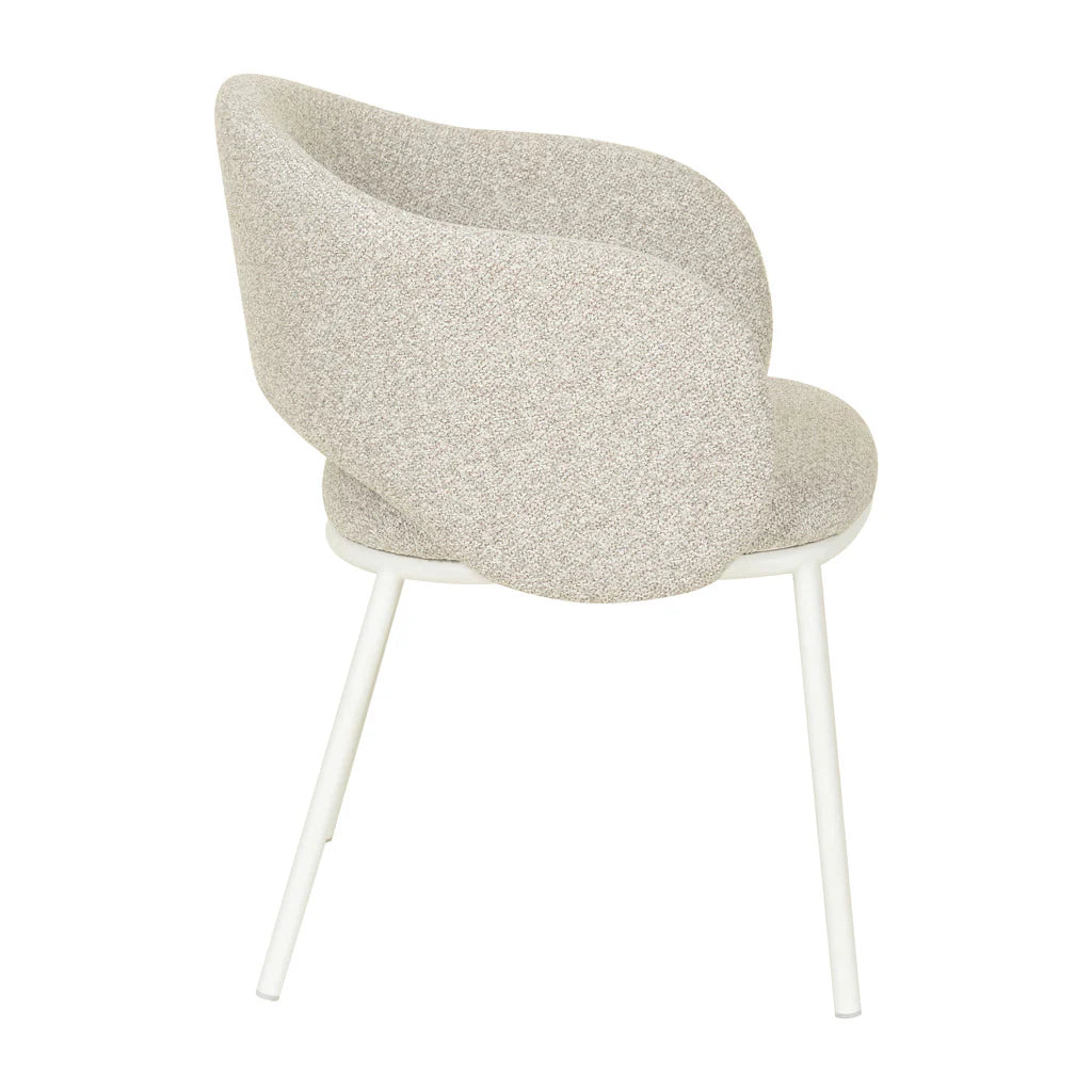 Fieldstone | Clay Grey Coastal Modern Dining Chairs With Arms | White