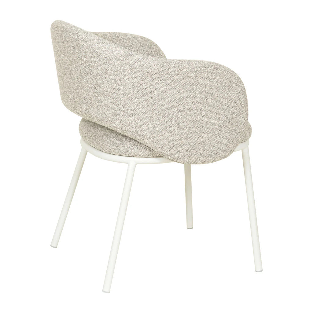 Fieldstone | Clay Grey Coastal Modern Dining Chairs With Arms | White