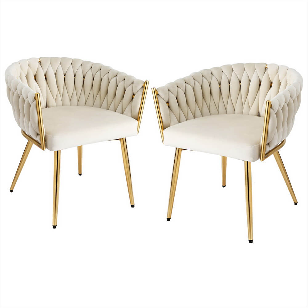 Fintona | Modern Velvet Dining Chair With Arms | Set Of 2