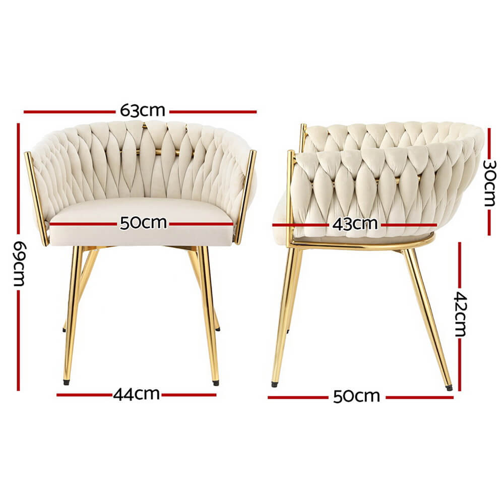 Fintona | Modern Velvet Dining Chair With Arms | Set Of 2