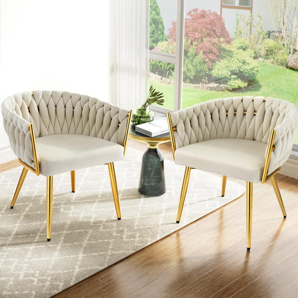 Fintona | Modern Velvet Dining Chair With Arms | Set Of 2