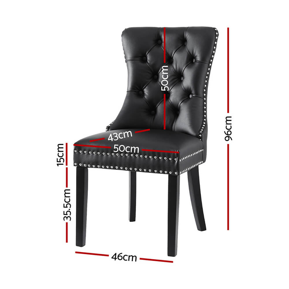 Florence | French Provincial Velvet PU Leather Wooden Dining Chairs | Set Of 2