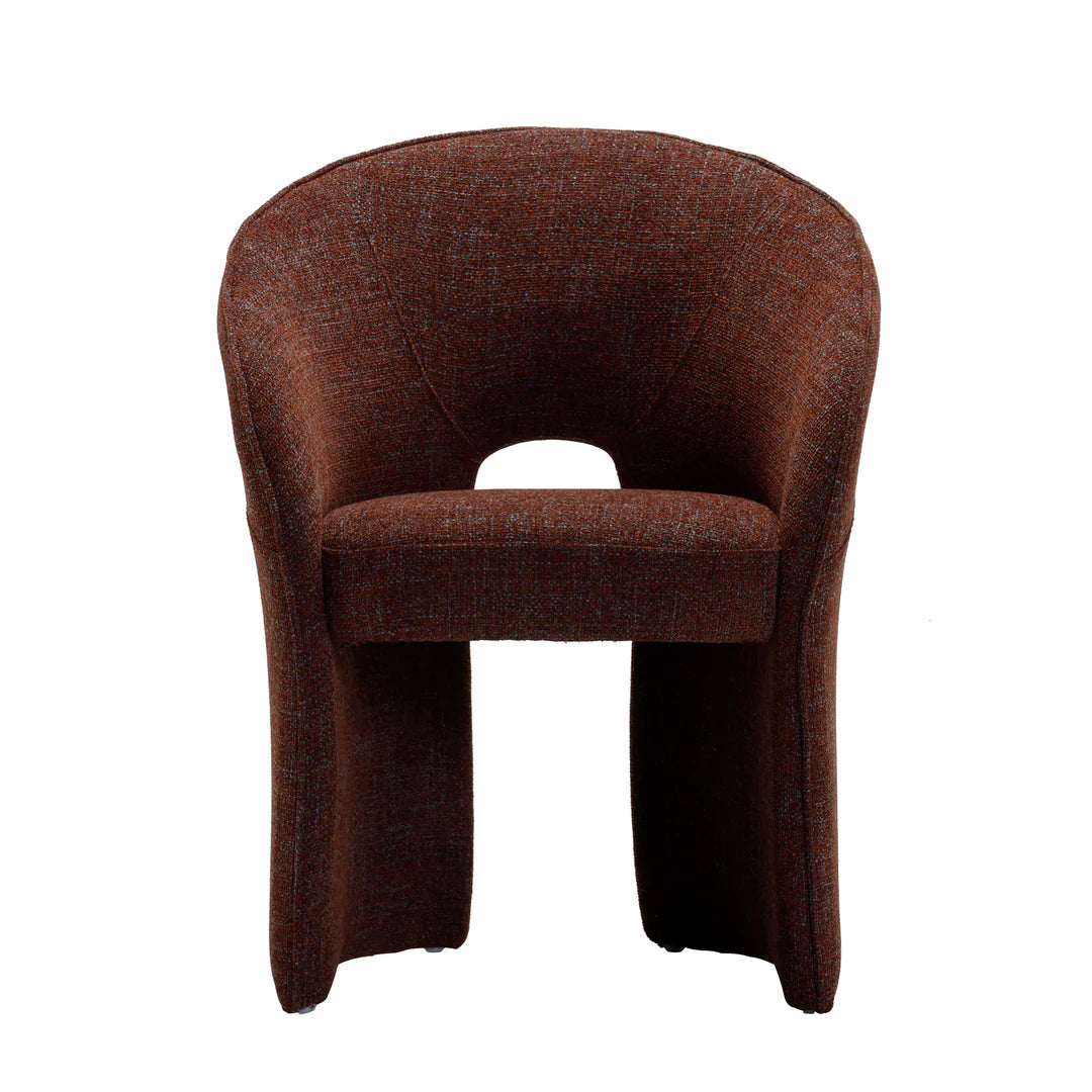 Fortitude | Modern Moss Brown Wooden Dining Chairs With Arms | Brown