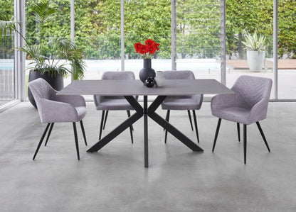 Fortitude | Scratch Resistant Matte Ceramic 6 Seater Dining Tables | Grey