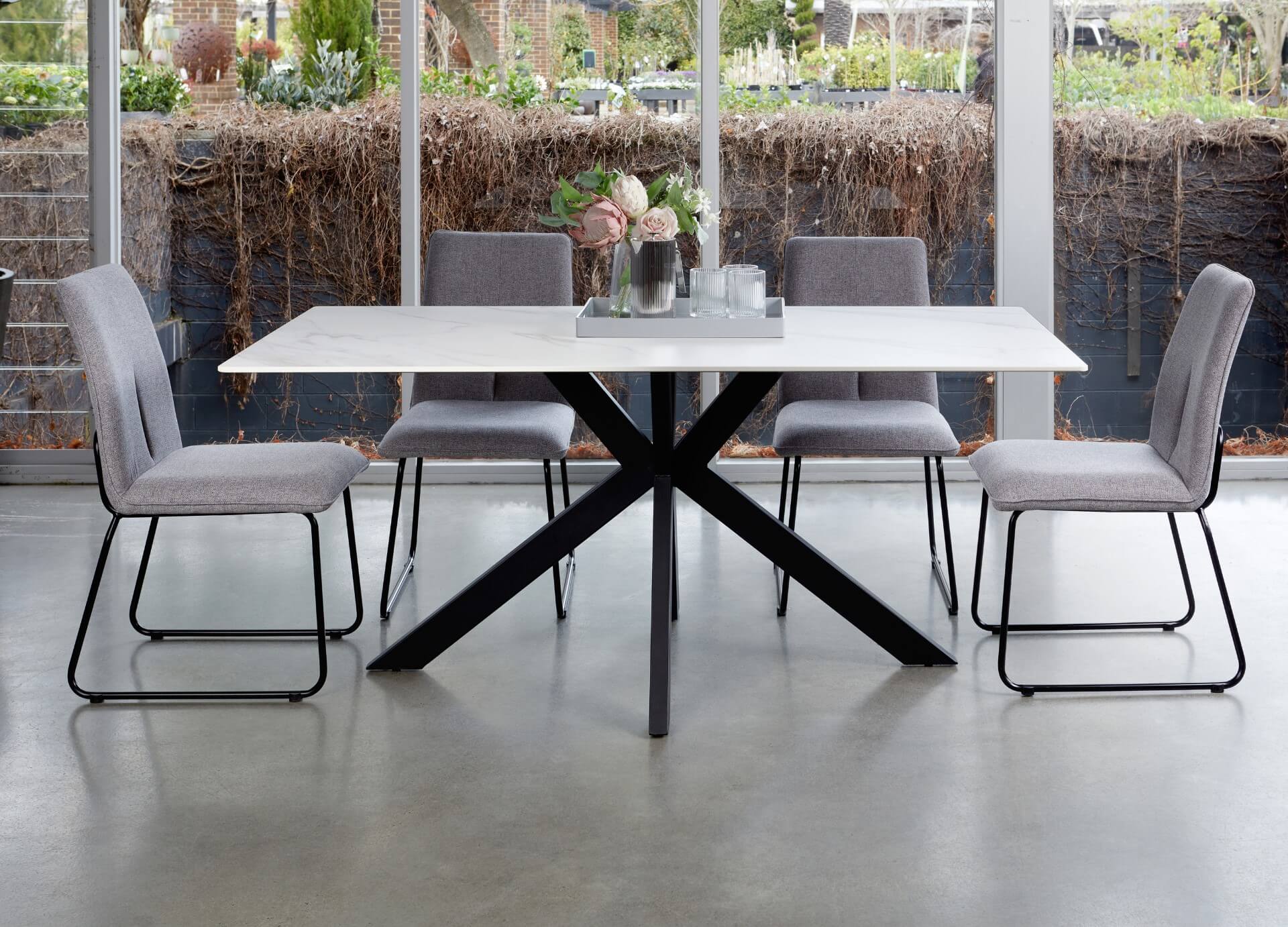 Fortitude | Scratch Resistant Matte Ceramic 6 Seater Dining Tables | White