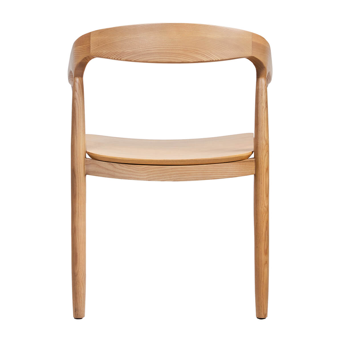 Mid-century Scandinavian Natural Wooden Dining Chairs With Arms
