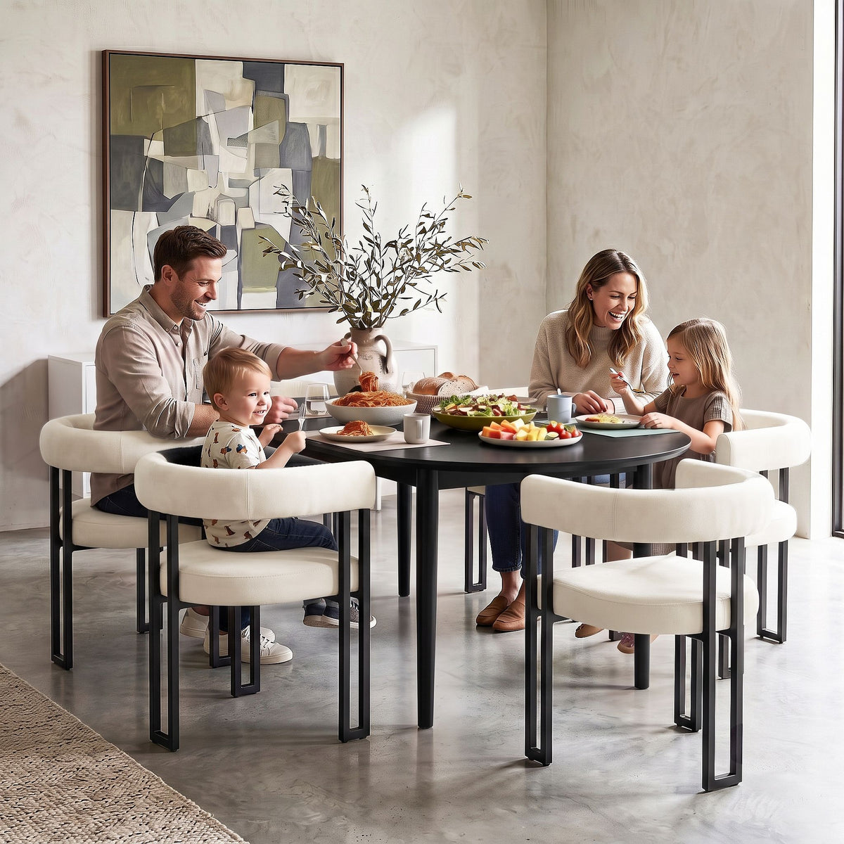 Frankland | Modern Green Black Beige Velvet Dining Chairs With Arms | Set Of 2