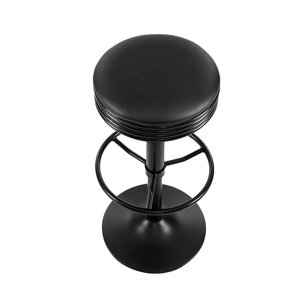 Gibson | Industrial Black Chrome Metal Bar Stools | Set Of 2 | Black