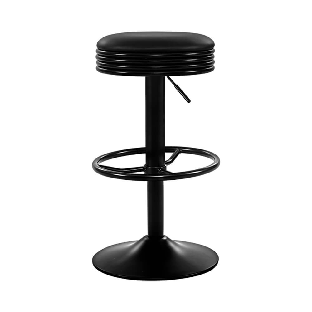 Gibson | Industrial Black Chrome Metal Bar Stools | Set Of 2 | Black