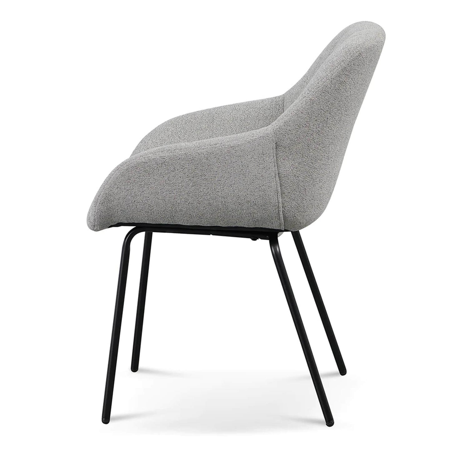 Giles | Modern Metal Grey Fabric Dining Chairs | Set Of 2 | Grey