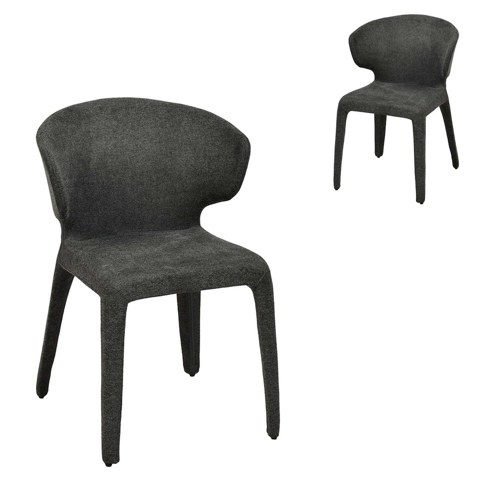 Glendale | Modern Fabric PU Leather Dining Chairs | Set Of 2 | Charcoal