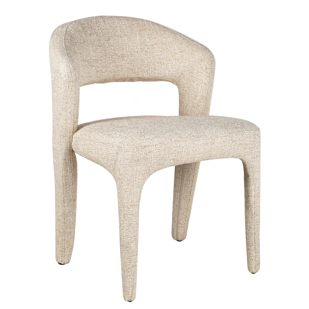 Gramercy | Coastal Modern Metal Beige Fabric Dining Chairs | Set Of 2 | Pale Beige