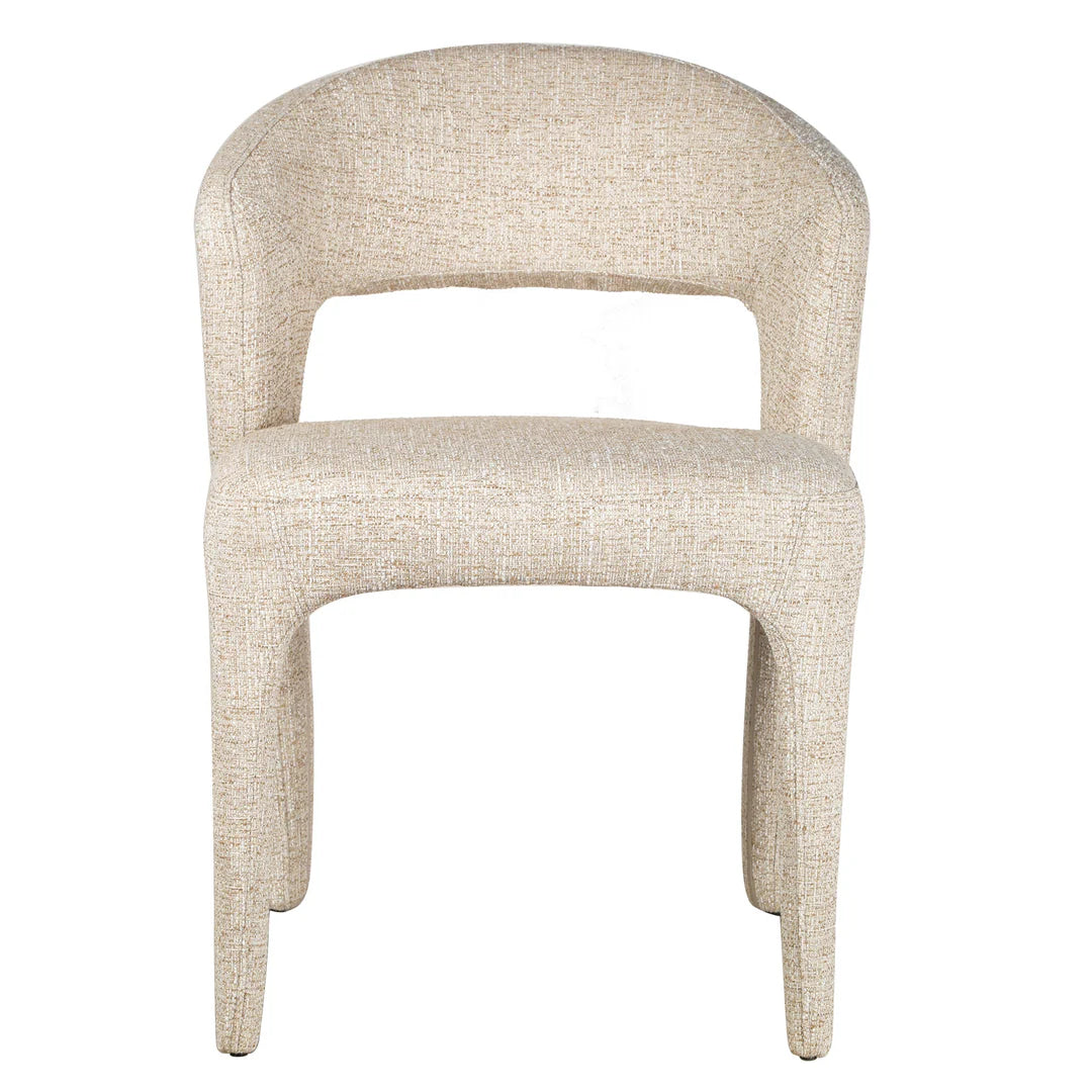 Gramercy | Coastal Modern Metal Beige Fabric Dining Chairs | Set Of 2 | Pale Beige