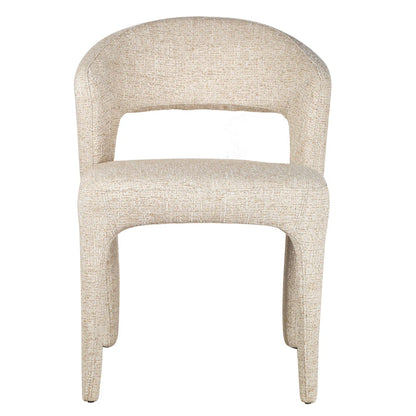 Gramercy | Coastal Modern Metal Beige Fabric Dining Chairs | Set Of 2 | Pale Beige