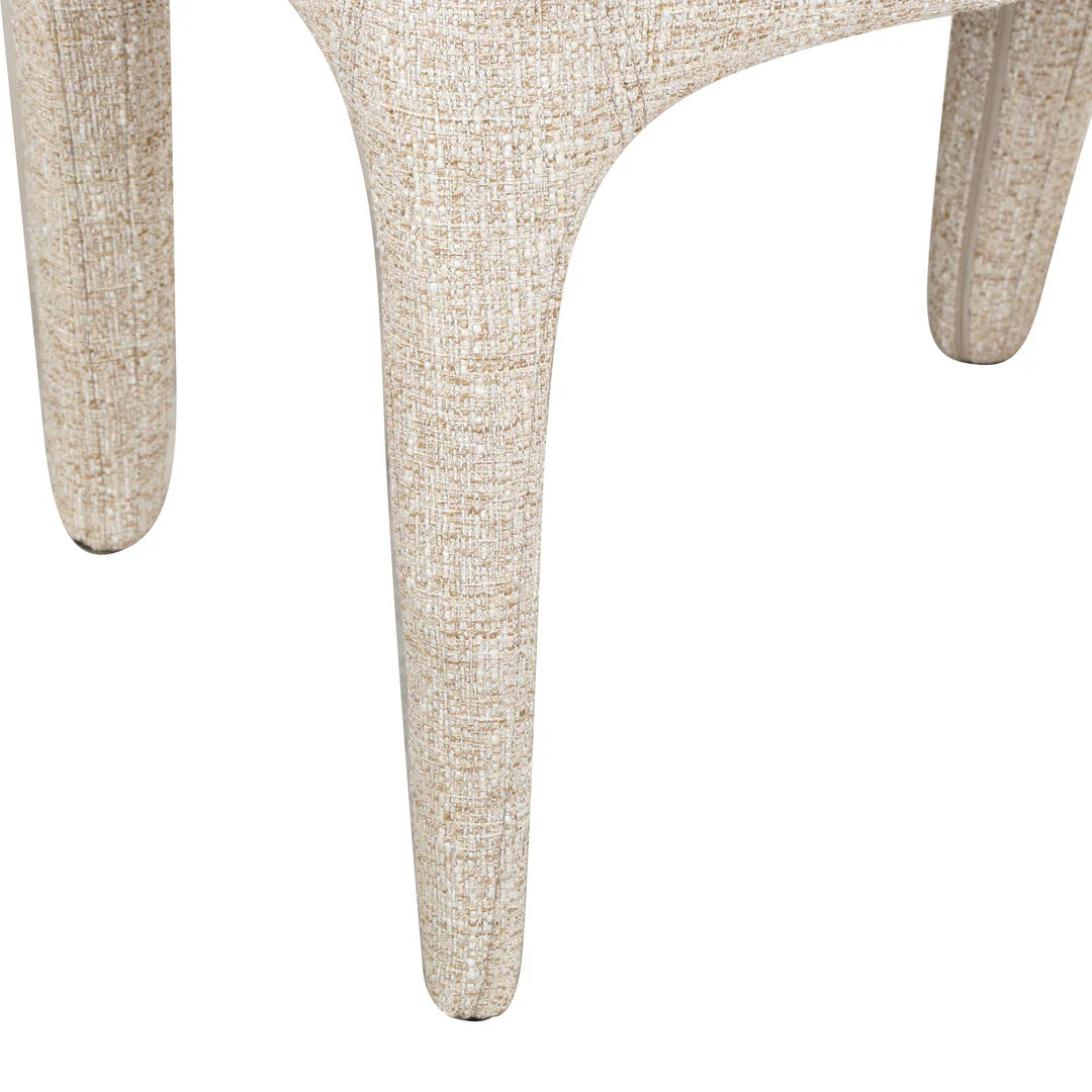 Gramercy | Coastal Modern Metal Beige Fabric Dining Chairs | Set Of 2 | Pale Beige