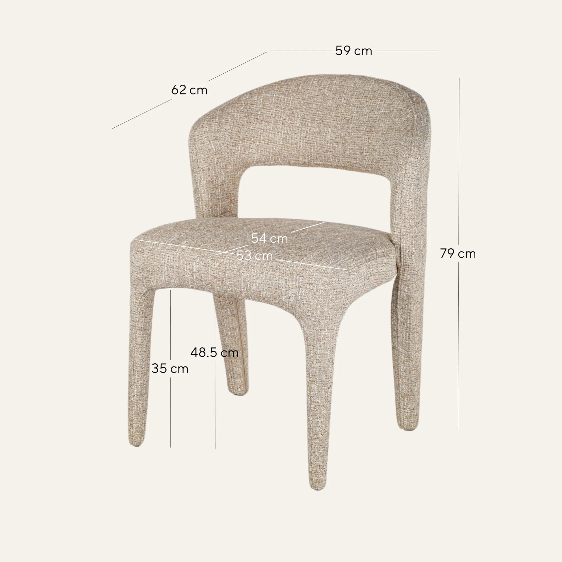 Gramercy | Coastal Modern Metal Beige Fabric Dining Chairs | Set Of 2 | Stone Beige