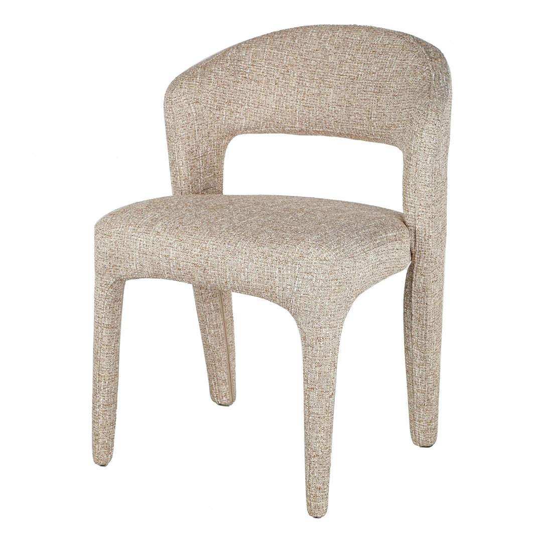 Gramercy | Coastal Modern Metal Beige Fabric Dining Chairs | Set Of 2 | Stone Beige