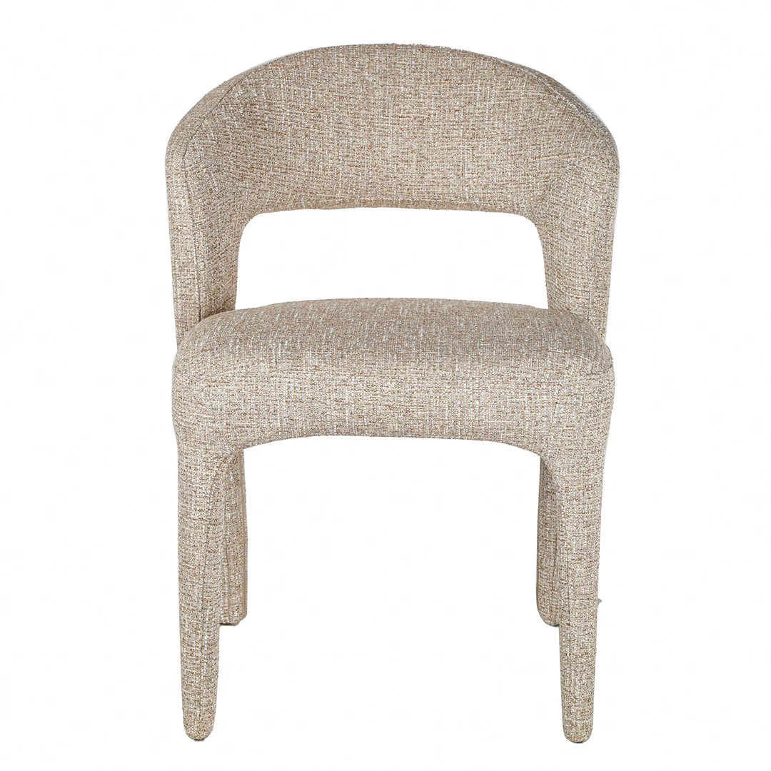 Gramercy | Coastal Modern Metal Beige Fabric Dining Chairs | Set Of 2 | Stone Beige