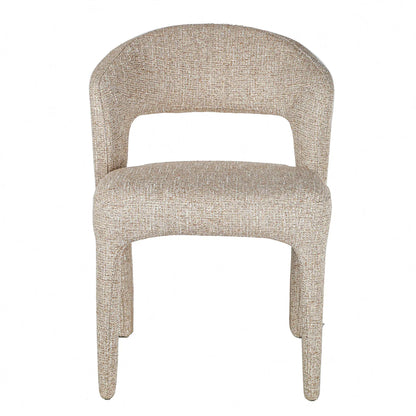 Gramercy | Coastal Modern Metal Beige Fabric Dining Chairs | Set Of 2 | Stone Beige