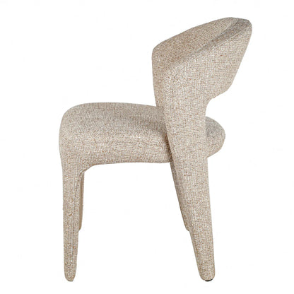 Gramercy | Coastal Modern Metal Beige Fabric Dining Chairs | Set Of 2 | Stone Beige