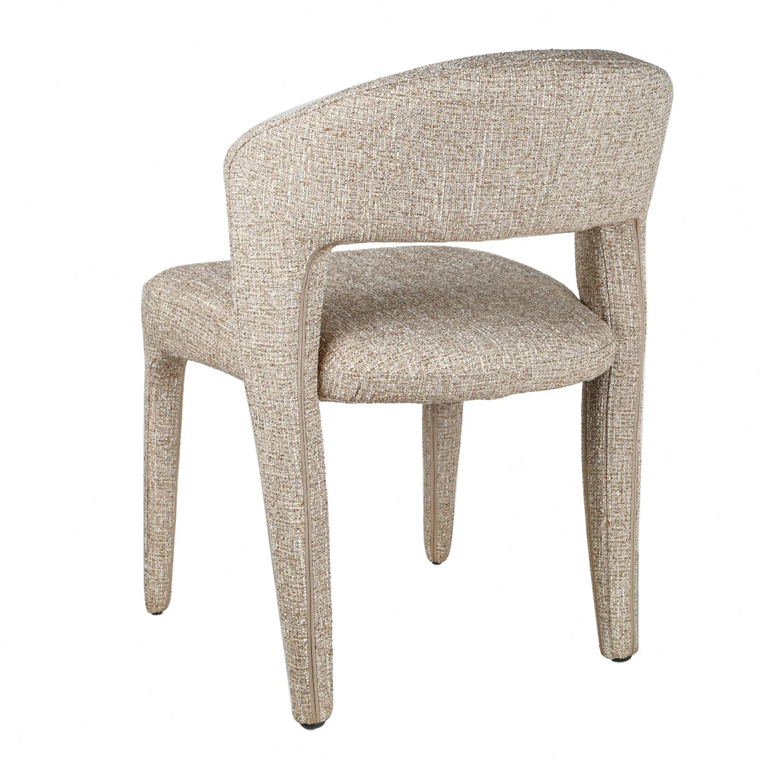 Gramercy | Coastal Modern Metal Beige Fabric Dining Chairs | Set Of 2 | Stone Beige