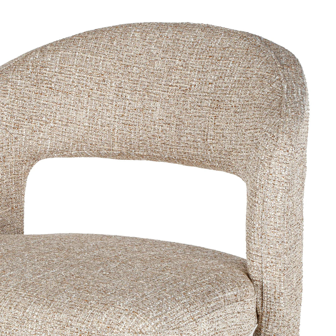Gramercy | Coastal Modern Metal Beige Fabric Dining Chairs | Set Of 2 | Stone Beige