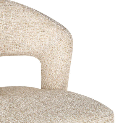 Gramercy | Coastal Modern Metal Beige Fabric Dining Chairs | Set Of 2 | Stone Beige