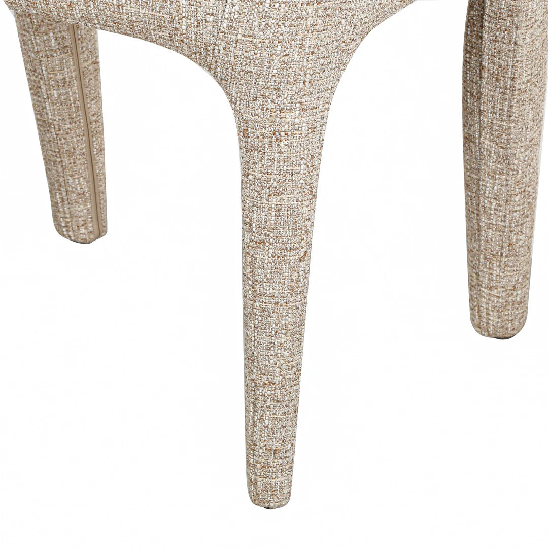 Gramercy | Coastal Modern Metal Beige Fabric Dining Chairs | Set Of 2 | Stone Beige