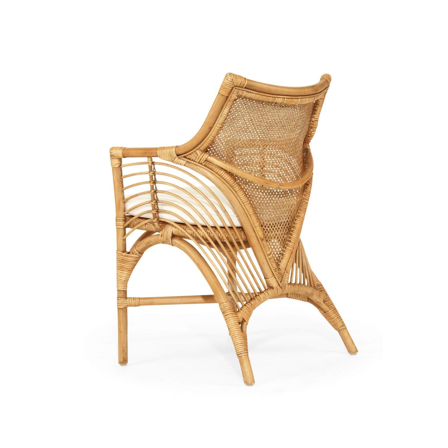 Granada | Coastal Natural Brown Rattan Dining Chair With Arms | Brown