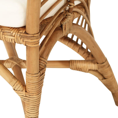 Granada | Coastal Natural Brown Rattan Dining Chair With Arms | Brown
