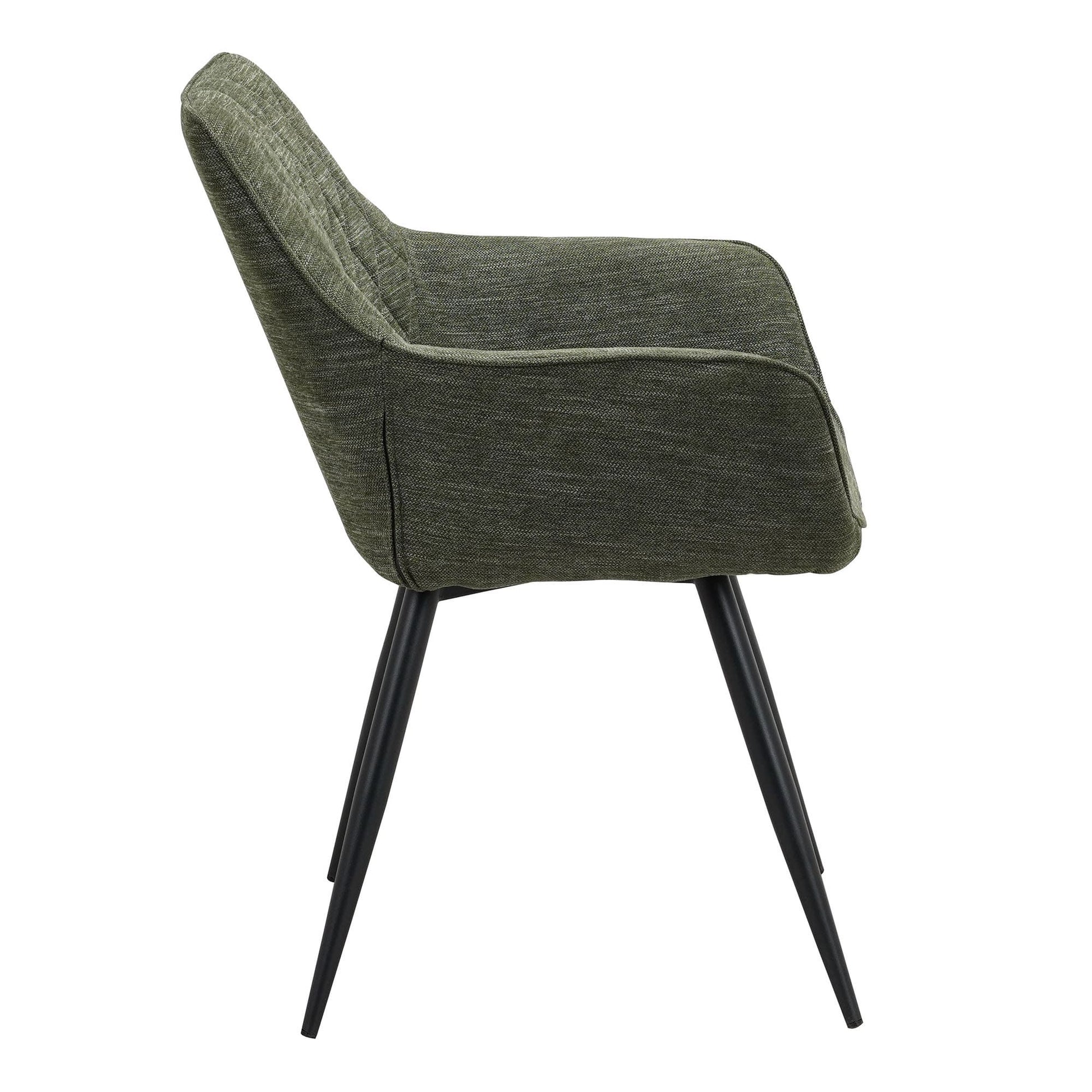 Granville | Modern Fabric PU Leather Dining Chairs With Arms | Set Of 2 | Pistachio