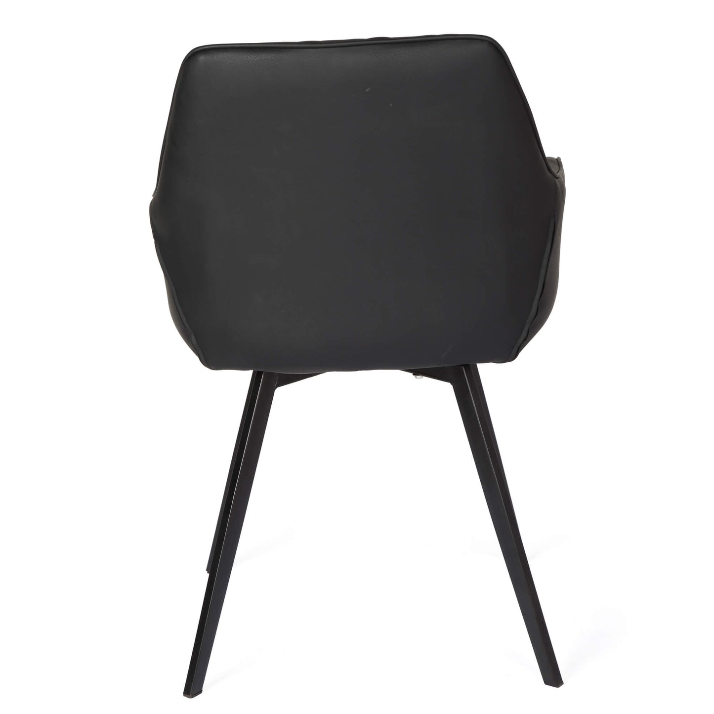 Granville | Modern Fabric PU Leather Dining Chairs With Arms | Set Of 2 | Black