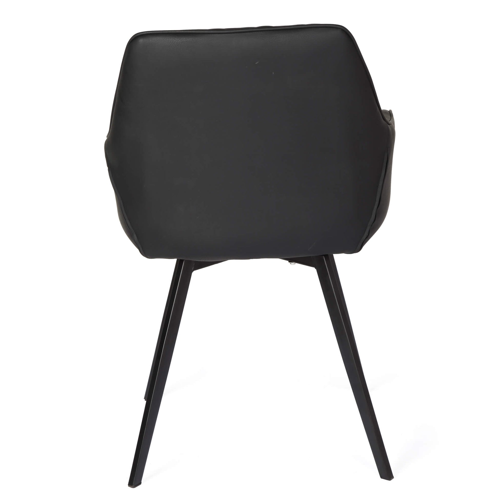 Granville | Modern Fabric PU Leather Dining Chairs With Arms | Set Of 2 | Black