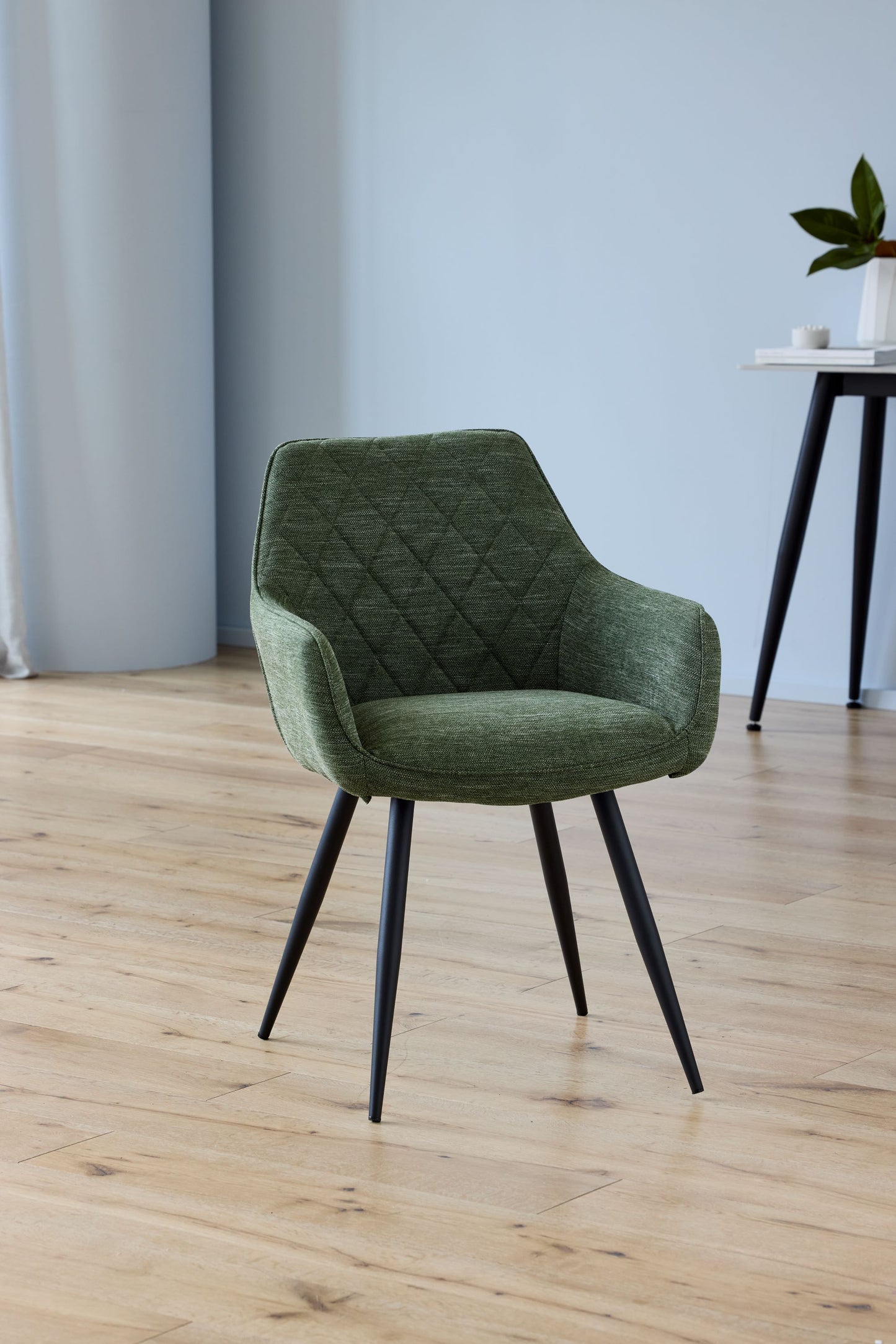 Granville | Modern Fabric PU Leather Dining Chairs With Arms | Set Of 2 | Pistachio