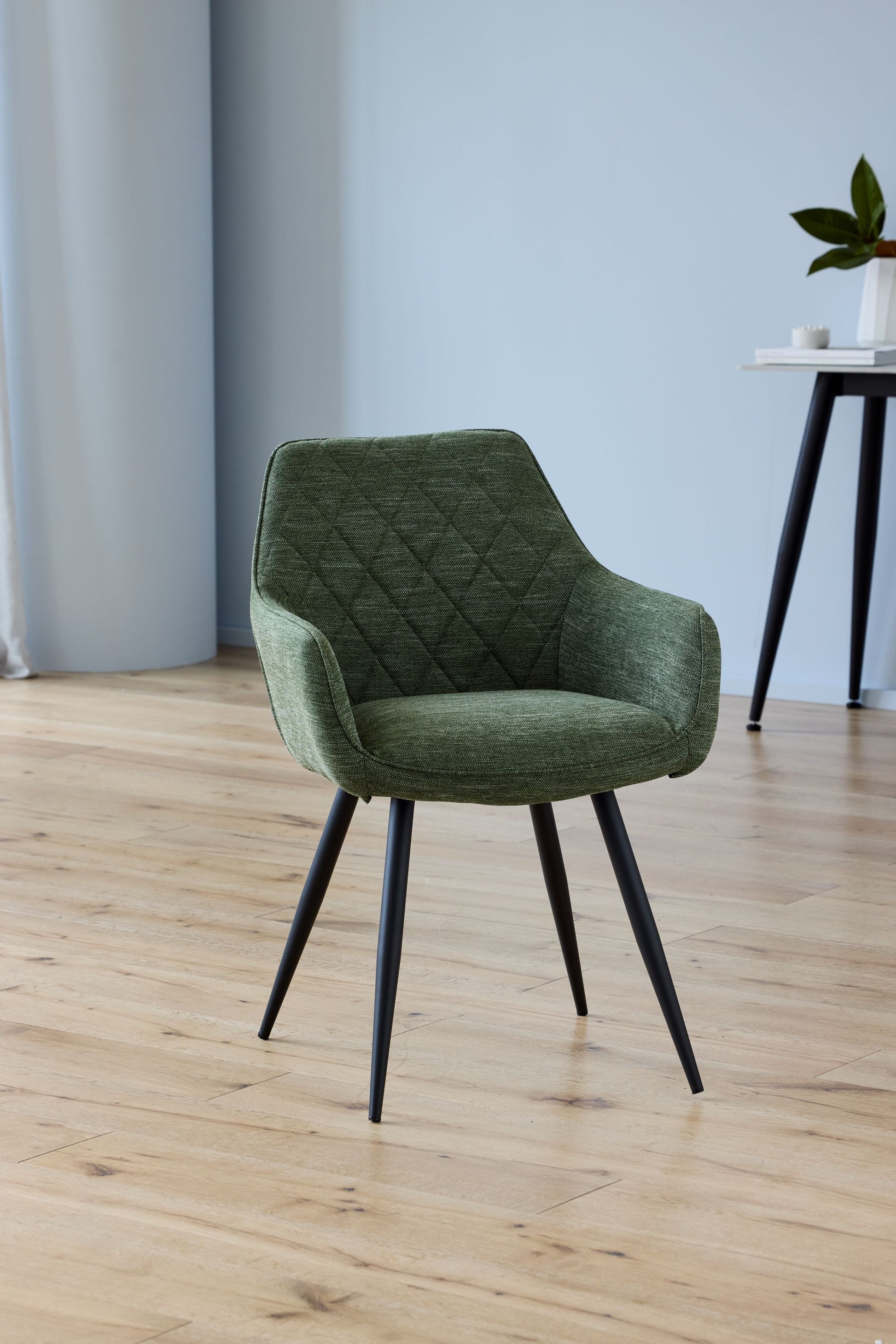 Granville | Modern Fabric PU Leather Dining Chairs With Arms | Set Of 2 | Pistachio