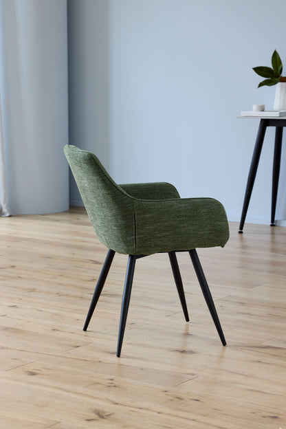 Granville | Modern Fabric PU Leather Dining Chairs With Arms | Set Of 2 | Pistachio