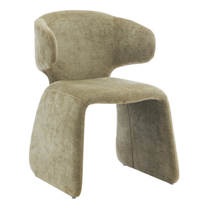 Greenbay | Modern Green Textured Fabric Wooden Dining Chairs | Set Of 2 | Green
