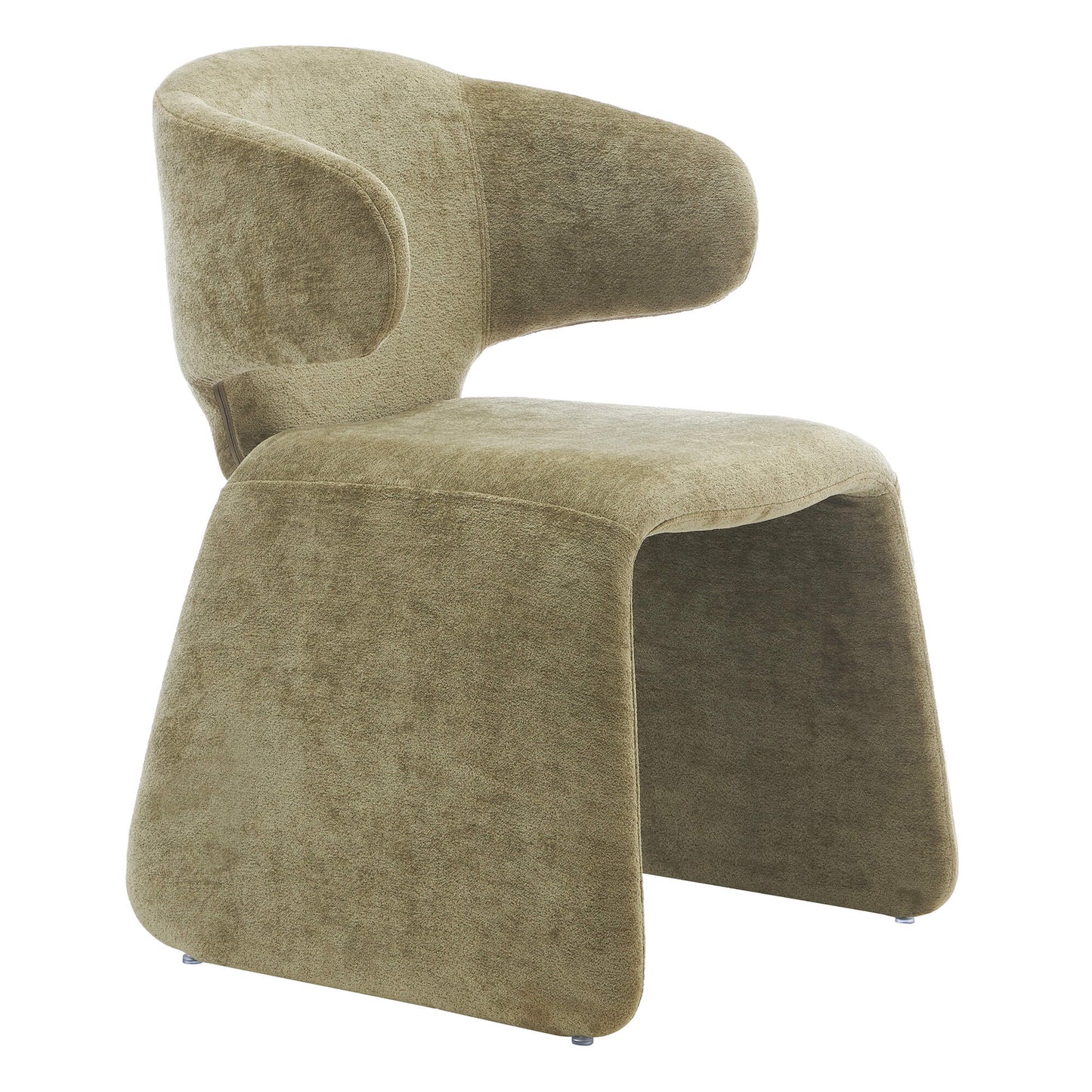 Greenbay | Modern Green Textured Fabric Wooden Dining Chairs | Set Of 2 | Green