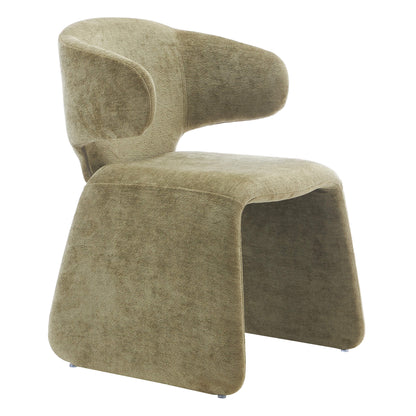 Greenbay | Modern Green Textured Fabric Wooden Dining Chairs | Set Of 2 | Green