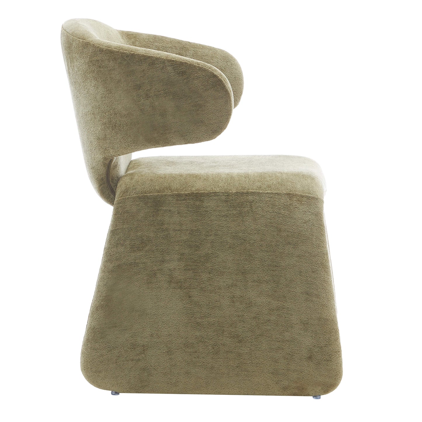 Greenbay | Modern Green Textured Fabric Wooden Dining Chairs | Set Of 2 | Green