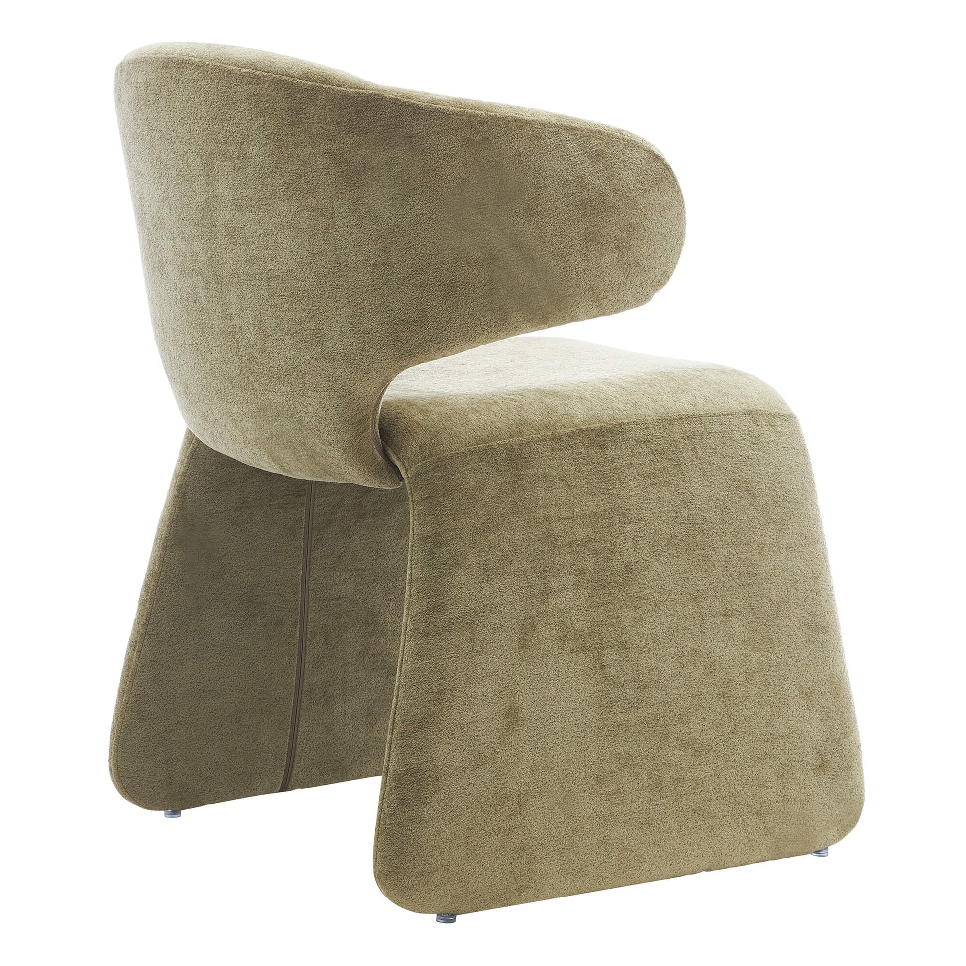 Greenbay | Modern Green Textured Fabric Wooden Dining Chairs | Set Of 2 | Green