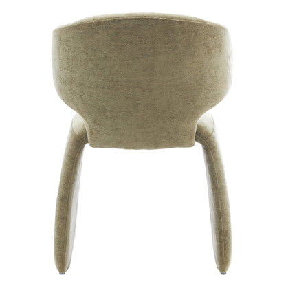 Greenbay | Modern Green Textured Fabric Wooden Dining Chairs | Set Of 2 | Green
