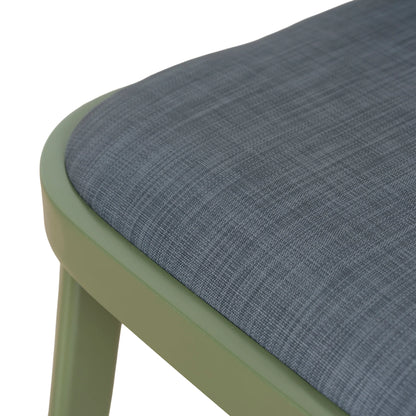 Greenhills | Coastal Metal Sand White Green Rattan Dining Chairs | Set Of 2 | Army Green