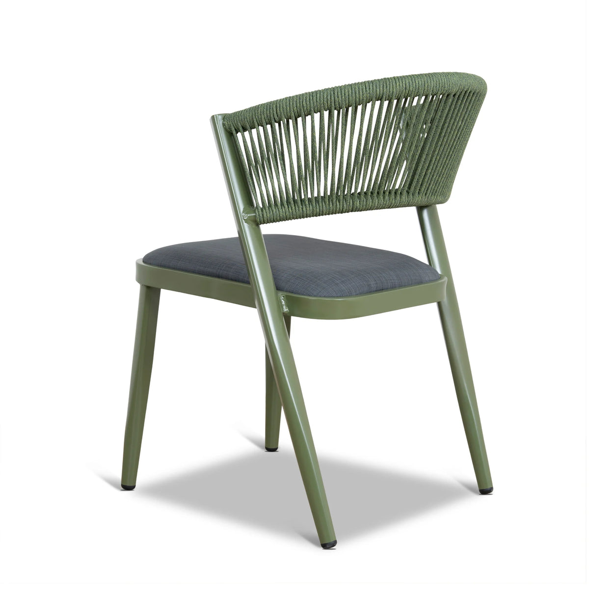 Greenhills | Coastal Metal Sand White Green Rattan Dining Chairs With Arms | Set Of 2